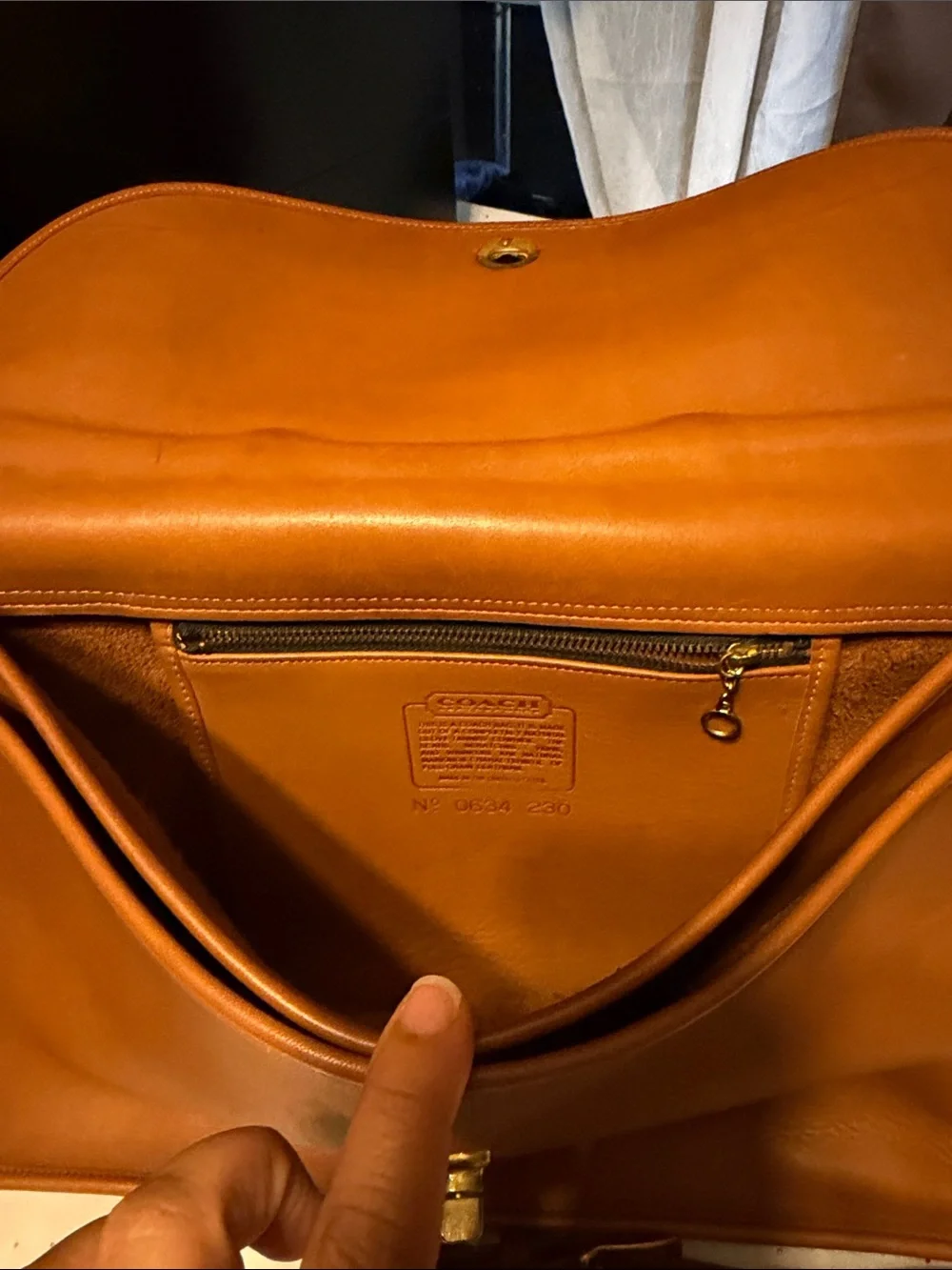 Coach Leather Laptop Briefcase in Cognac Brown